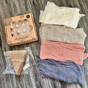 Photography props party baby stretch wraps blanket burlap garland string lights
